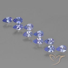 Gemas de Tanzanita Azul violeta intenso natural de 1.95 ct, En forma de pera, VS