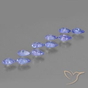 Gemas de Tanzanita Azul violeta intenso natural de 1.95 ct, En forma de pera, VS
