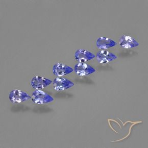 Gemas de Tanzanita Azul violeta intenso natural de 2.05 ct, En forma de pera, VS
