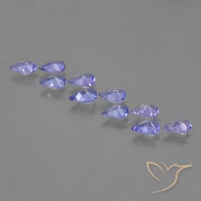 Gemas de Tanzanita Azul violeta intenso natural de 2.05 ct, En forma de pera, VS