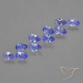 Gemas de Tanzanita Azul violeta oscuro natural de 1.93 ct, En forma de pera, VS