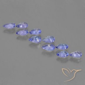 Gemas de Tanzanita Azul violeta oscuro natural de 1.93 ct, En forma de pera, VS