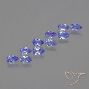 Gemas de Tanzanita Azul violeta intenso natural de 1.96 ct, En forma de pera, VS