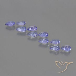 Gemas de Tanzanita Azul violeta intenso natural de 1.96 ct, En forma de pera, VS