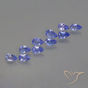 Gemas de Tanzanita Azul violeta intenso natural de 1.91 ct, En forma de pera, VS