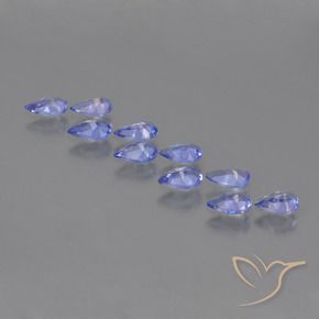 Gemas de Tanzanita Azul violeta intenso natural de 1.91 ct, En forma de pera, VS