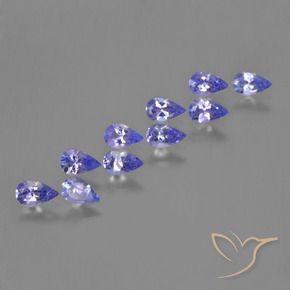 Gemas de Tanzanita Azul violeta intenso natural de 2.32 ct, En forma de pera, VS