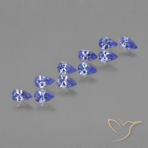 Gemas de Tanzanita Azul violeta intenso natural de 2.17 ct, En forma de pera, VS