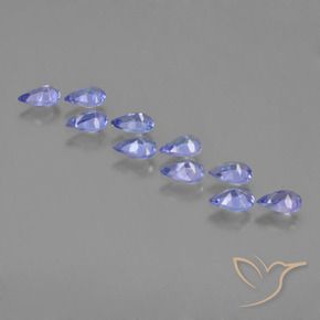 Gemas de Tanzanita Azul violeta intenso natural de 2.17 ct, En forma de pera, VS