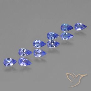 Gemas de Tanzanita Azul aciano claro natural de 2.02 ct, En forma de pera, VS