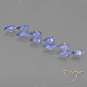 Gemas de Tanzanita Azul aciano claro natural de 2.02 ct, En forma de pera, VS
