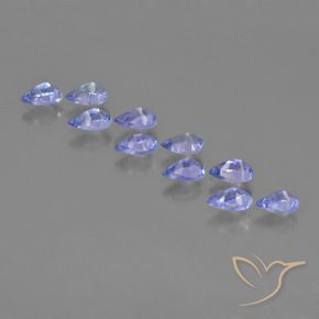 Gemas de Tanzanita Azul violeta intenso natural de 2.52 ct, En forma de pera, VS