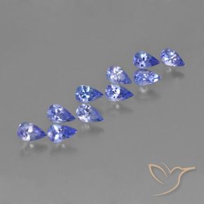 Gemas de Tanzanita Azul violeta intenso natural de 2.32 ct, En forma de pera, VS