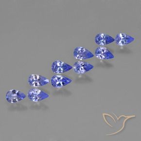 Gemas de Tanzanita Azul violeta intenso natural de 1.87 ct, En forma de pera, VS