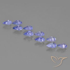Gemas de Tanzanita Azul violeta intenso natural de 1.87 ct, En forma de pera, VS