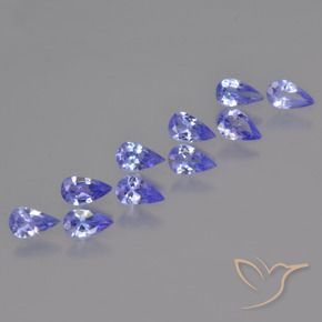 Gemas de Tanzanita Azul violeta intenso natural de 1.89 ct, En forma de pera, VS