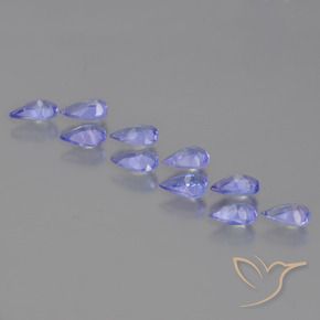 Gemas de Tanzanita Azul violeta intenso natural de 1.89 ct, En forma de pera, VS