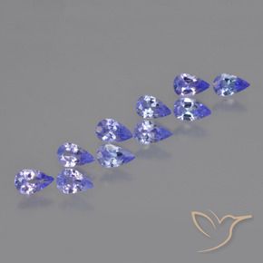 Gemas de Tanzanita Azul violeta intenso natural de 2.03 ct, En forma de pera, VS