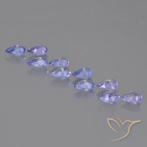 Gemas de Tanzanita Azul violeta intenso natural de 2.03 ct, En forma de pera, VS