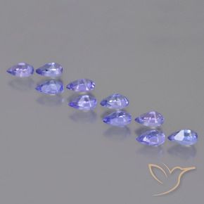 Gemas de Tanzanita Azul violeta intenso natural de 2.35 ct, En forma de pera, VS