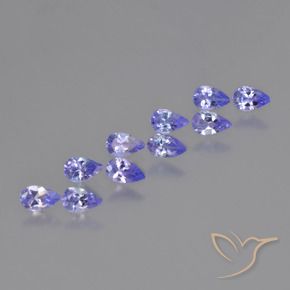 Gemas de Tanzanita Azul violeta intenso natural de 1.80 ct, En forma de pera, VS