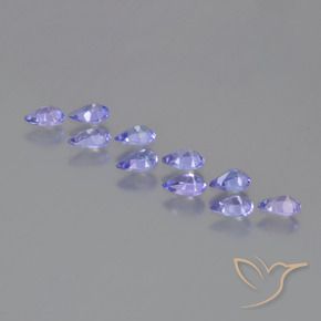 Gemas de Tanzanita Azul violeta intenso natural de 1.80 ct, En forma de pera, VS