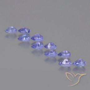 Gemas de Tanzanita Azul violeta intenso natural de 2.62 ct, En forma de pera, VS