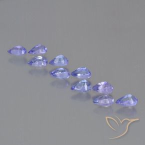 Gemas de Tanzanita Azul violeta intenso natural de 2.11 ct, En forma de pera, VS