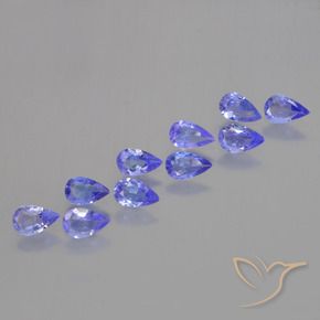 Gemas de Tanzanita Azul violeta intenso natural de 1.98 ct, En forma de pera, VS
