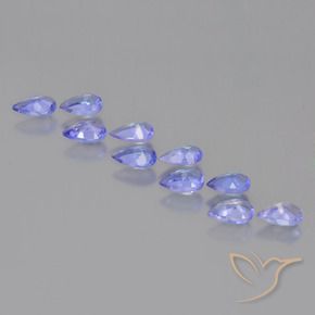 Gemas de Tanzanita Azul violeta intenso natural de 1.98 ct, En forma de pera, VS
