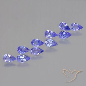 Gemas de Tanzanita Azul violeta intenso natural de 1.97 ct, En forma de pera, VS