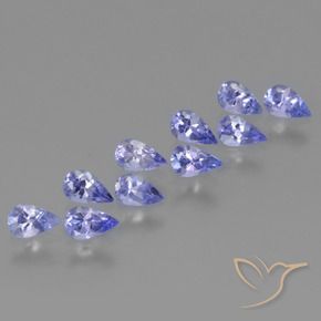 Gemas de Tanzanita Azul violeta intenso natural de 2.12 ct, En forma de pera, VS