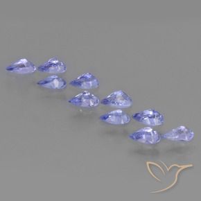 Gemas de Tanzanita Azul violeta intenso natural de 2.12 ct, En forma de pera, VS