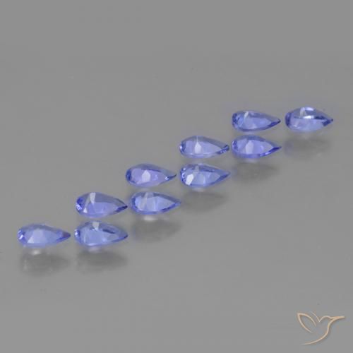 Gemas de Tanzanita Azul violeta intenso natural de 1.90 ct, En forma de pera, VS
