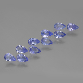 Gemas de tanzanita azul natural de 1,91 ct, en forma de pera, VS