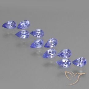 Gemas de Tanzanita Azul violeta intenso natural de 2.22 ct, En forma de pera, VS