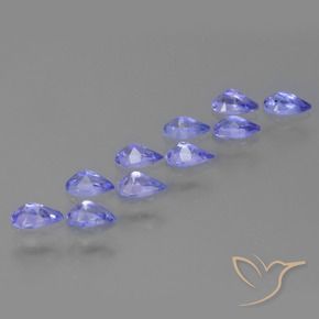 Gemas de Tanzanita Azul violeta intenso natural de 2.22 ct, En forma de pera, VS