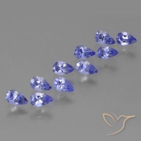 Gemas de Tanzanita Azul violeta intenso natural de 2.39 ct, En forma de pera, VS