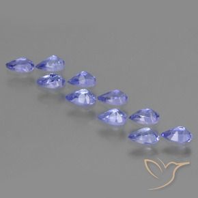 Gemas de Tanzanita Azul violeta intenso natural de 2.39 ct, En forma de pera, VS