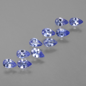 Gemas de tanzanita azul natural de 2,00 ct, en forma de pera, VS
