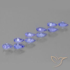 Gemas de Tanzanita Azul violeta intenso natural de 2.01 ct, En forma de pera, VS