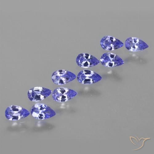 Gemas de tanzanita azul natural de 2,20 ct, en forma de pera, VS