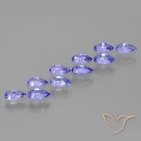 Gemas de tanzanita azul natural de 2,20 ct, en forma de pera, VS