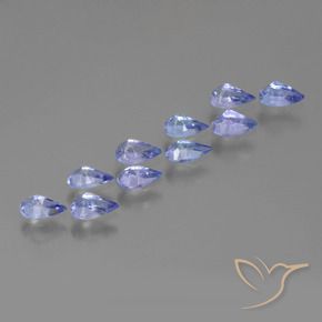 Gemas de Tanzanita Azul violeta intenso natural de 2.22 ct, En forma de pera, VS