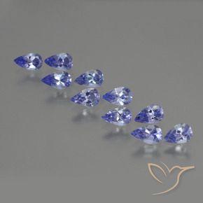 Gemas de Tanzanita Azul violeta intenso natural de 2.37 ct, En forma de pera, VS