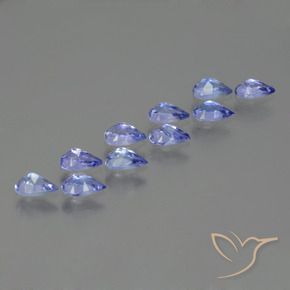 Gemas de Tanzanita Azul violeta intenso natural de 2.37 ct, En forma de pera, VS