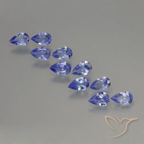 Gemas de Tanzanita Azul violeta intenso natural de 2.16 ct, En forma de pera, VS
