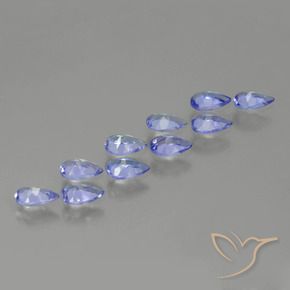 Gemas de Tanzanita Azul violeta intenso natural de 2.16 ct, En forma de pera, VS