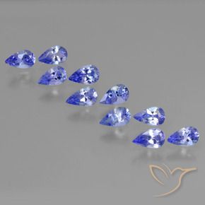 Gemas de Tanzanita Azul violeta natural de 2.19 ct, En forma de pera, VS
