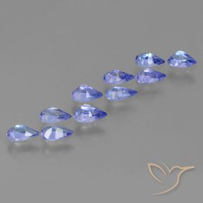 Gemas de Tanzanita Azul violeta natural de 2.19 ct, En forma de pera, VS